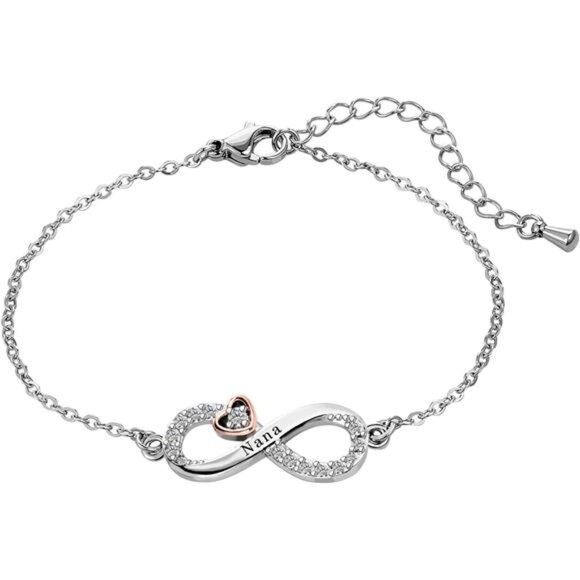 Infinity Rose Gold Heart Bracelet - Stainless Steel Birthday Gift Mom, Daughter - Picture 1 of 5
